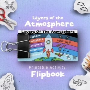 Ready to explore the 5 layers of earth atmosphere? This colorful flipbook cover invites young scientists on a sky-high adventure!